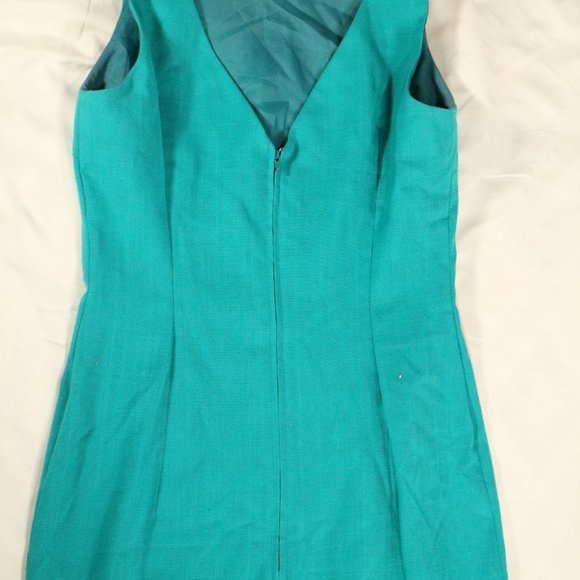 KARIN STEVENS Sleeveless Green Dress Sz 8 US - Picture 9 of 12